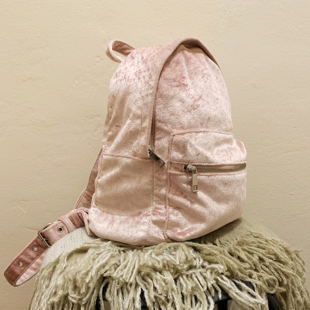 Pink Suede Backpack - Picture 2 of 6